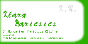 klara maricsics business card